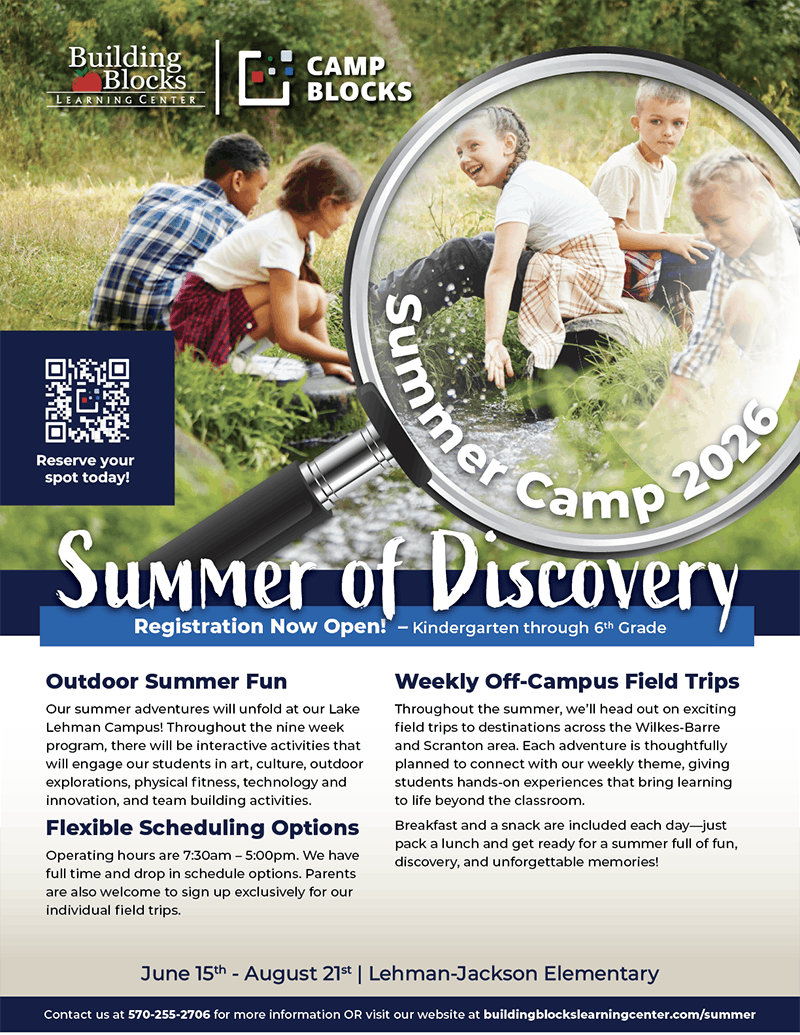 Summer of Discovery Camp Blocks Flyer