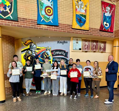 Students receiving January 2026 student of the month awards