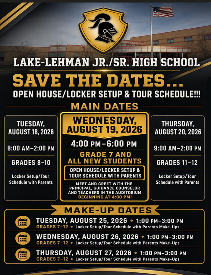 Junior/Senior High School Save the Dates Flyer