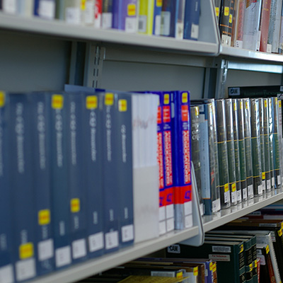row of library books