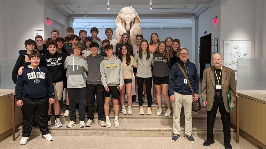 Group of students and teachers at a museum