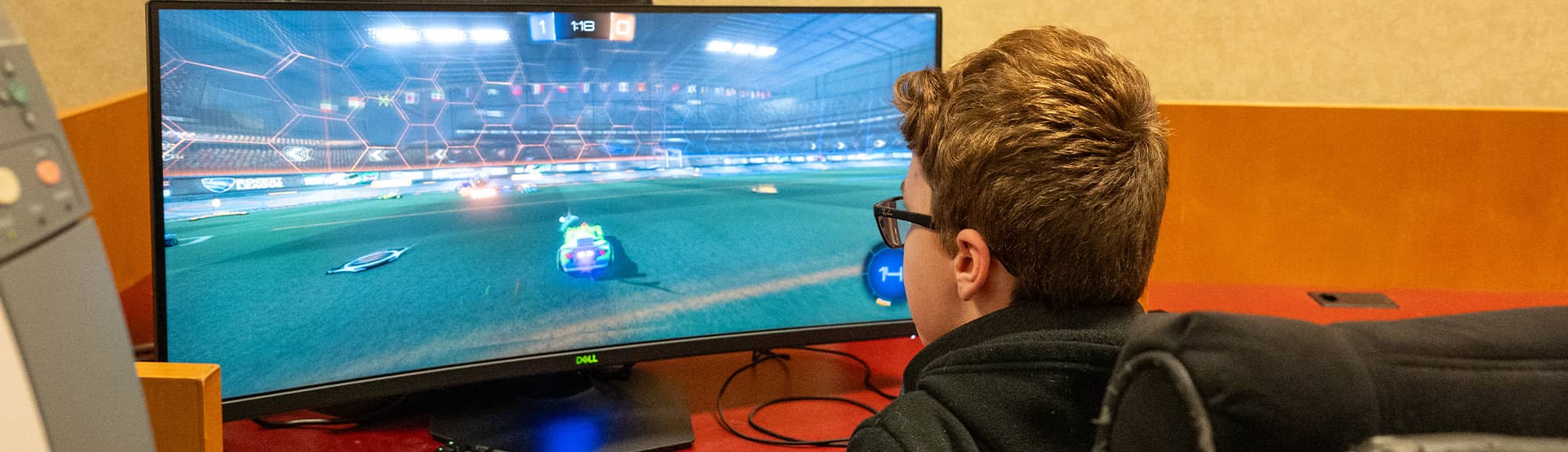 Student playing Rocket League