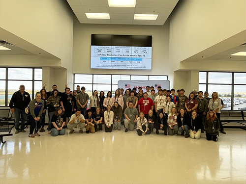 Sophomore students from North and South Decatur visiting a local manufacturing partner