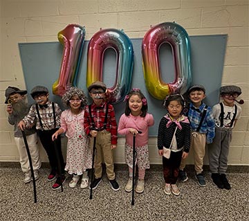 Elementary students dressed up and grandmas and grandpas Elementary students dressed up and grandmas and grandpas