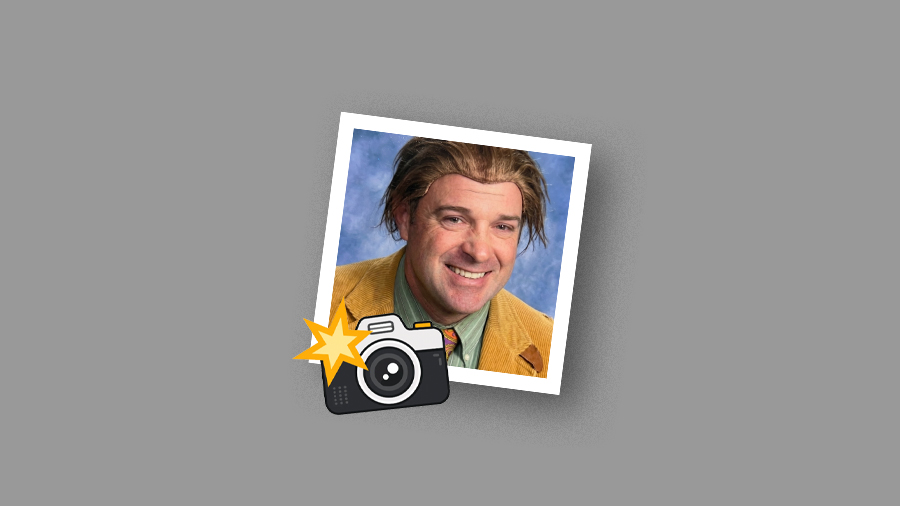 Picture retakes with fun school admin photo