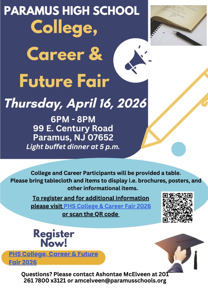 Paramus High School College, Career, and Future Fair flyer
