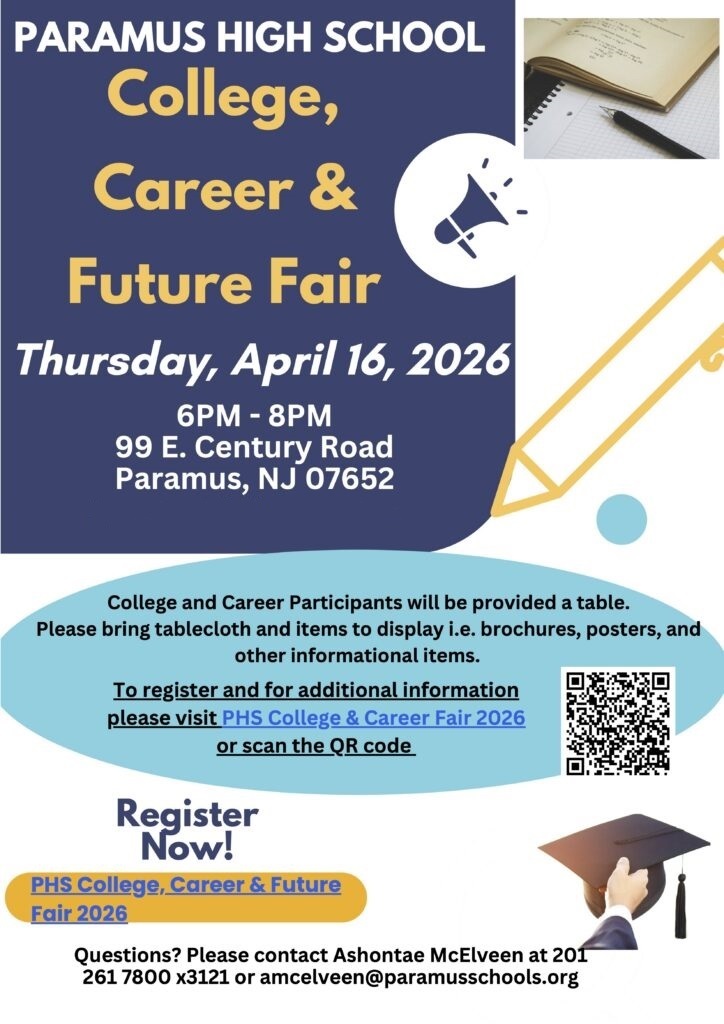 Paramus High School College, Career, and Future Fair flyer