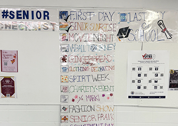 Senior spirit week bulletin boar