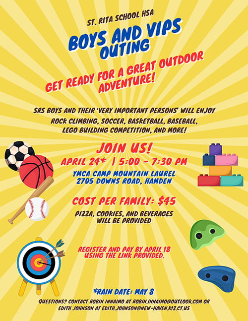 St. Rita School HSA Boys and VIPs Outing Flyer