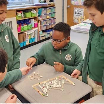 Students playing scrabble