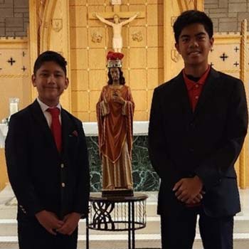 Two students in chapel