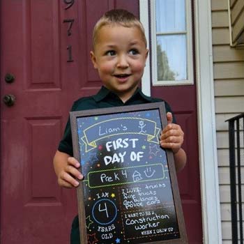 Student on his first day of school