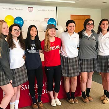 Group of students gathered together