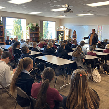 classroom listening to adults talk