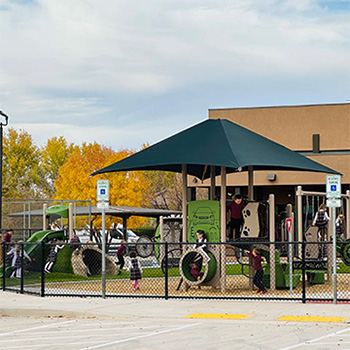 students playing on the playground