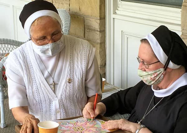 2 sisters in masks coloring
