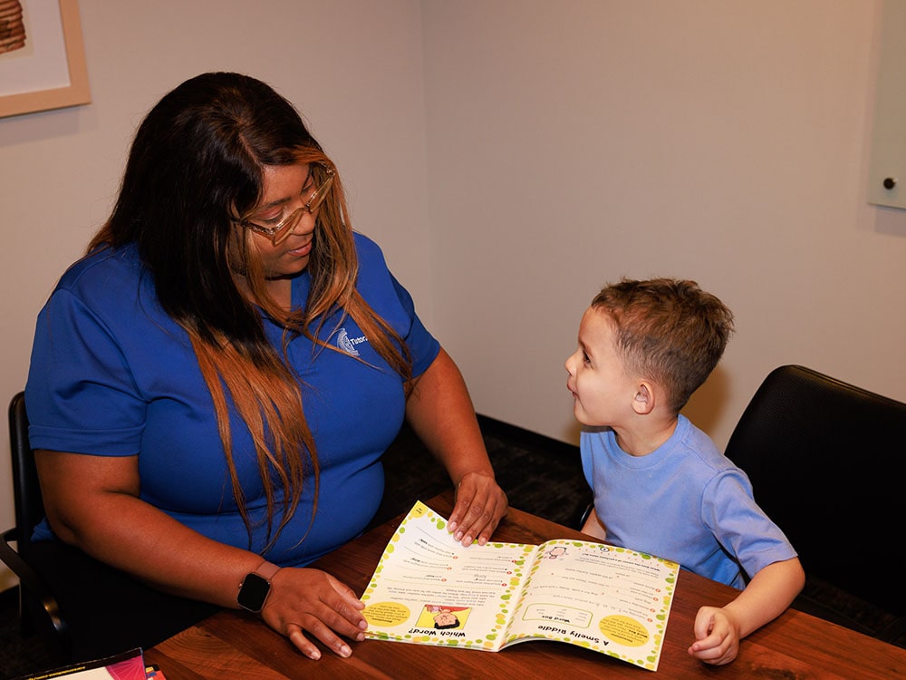 tutor working with a student