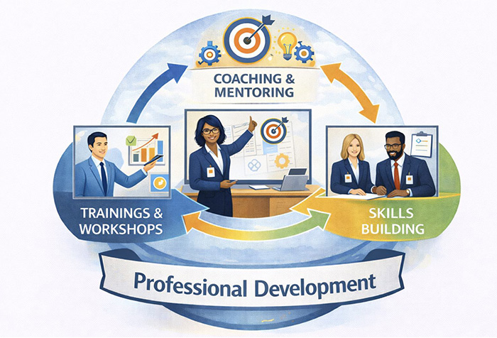 Professional Development (Coaching & Menoring, Trainings & Workshops, Skills Building)
