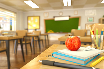 View of an empty classroom