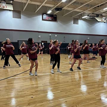 People dancing in the gym