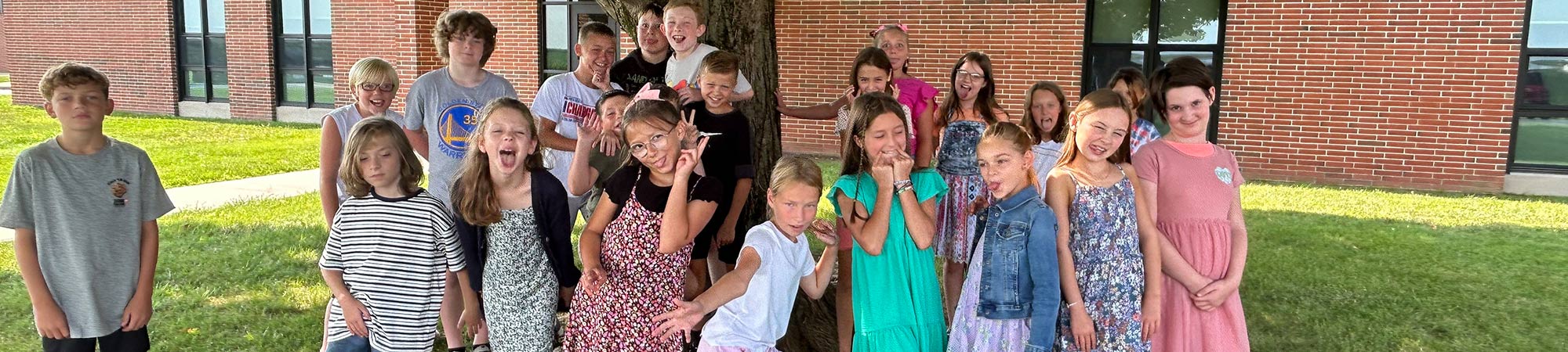 Students making silly faces together