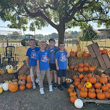 Students at their pumpkin stand