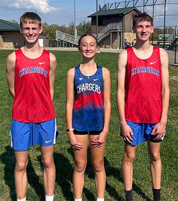three cross country athletes