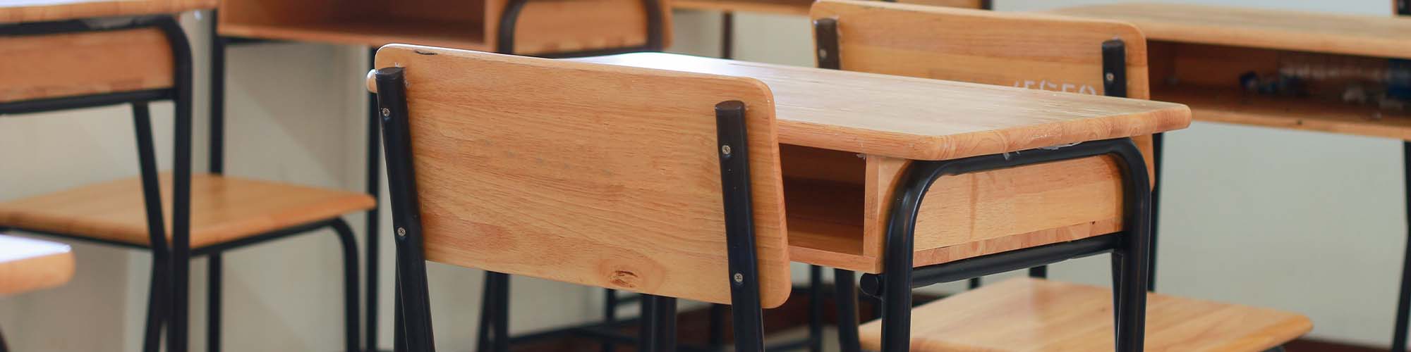 Empty classroom seats