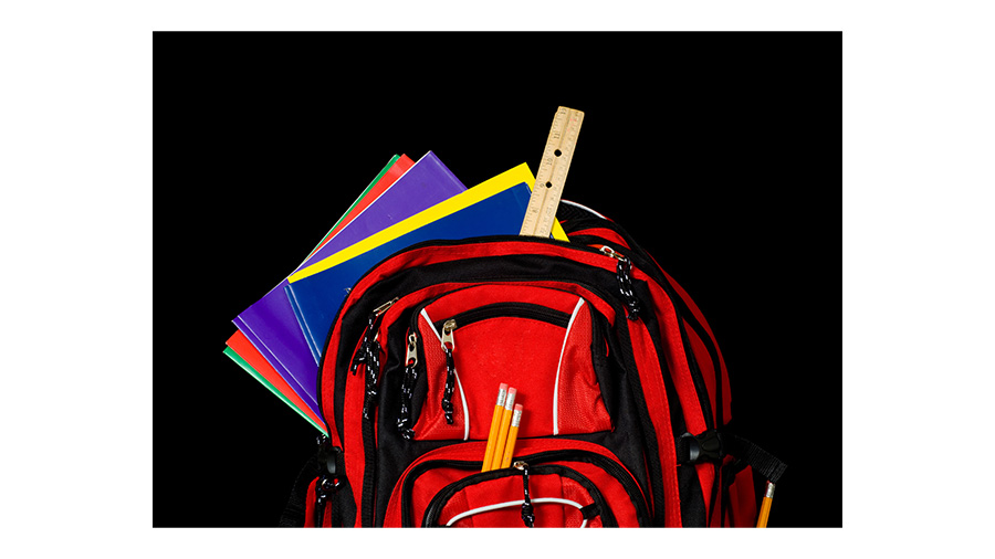 backpack with school supplies