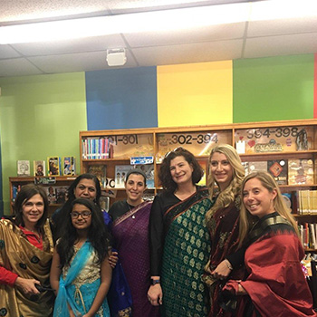 Staff dressed for Diwali