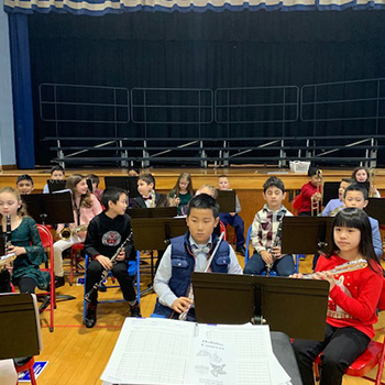 Students playing music