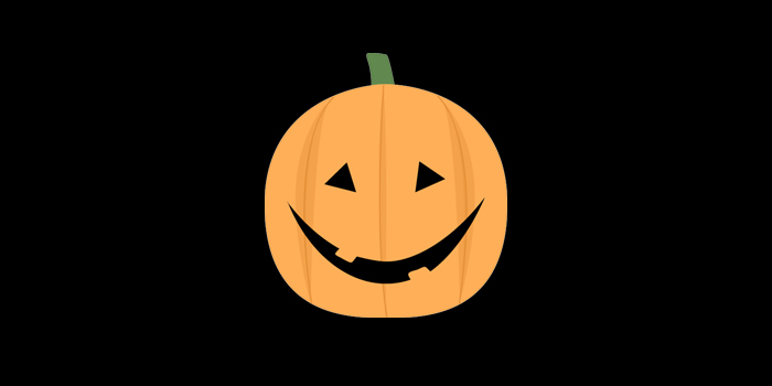 Happy pumpkin on a black background