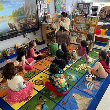 Teaching reading to students in the classroom