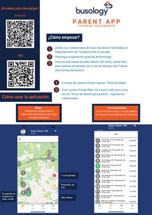 Busology Parent App in Spanish
