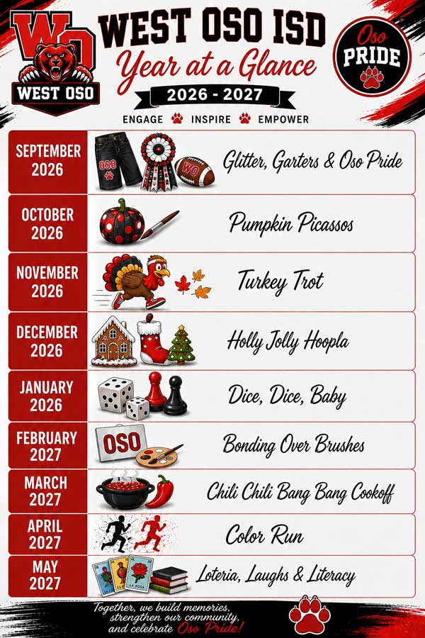 graphic of calendar events details listed