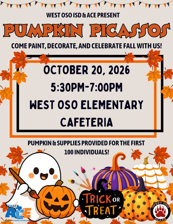 graphic of Pumpkin Picassos event details listed