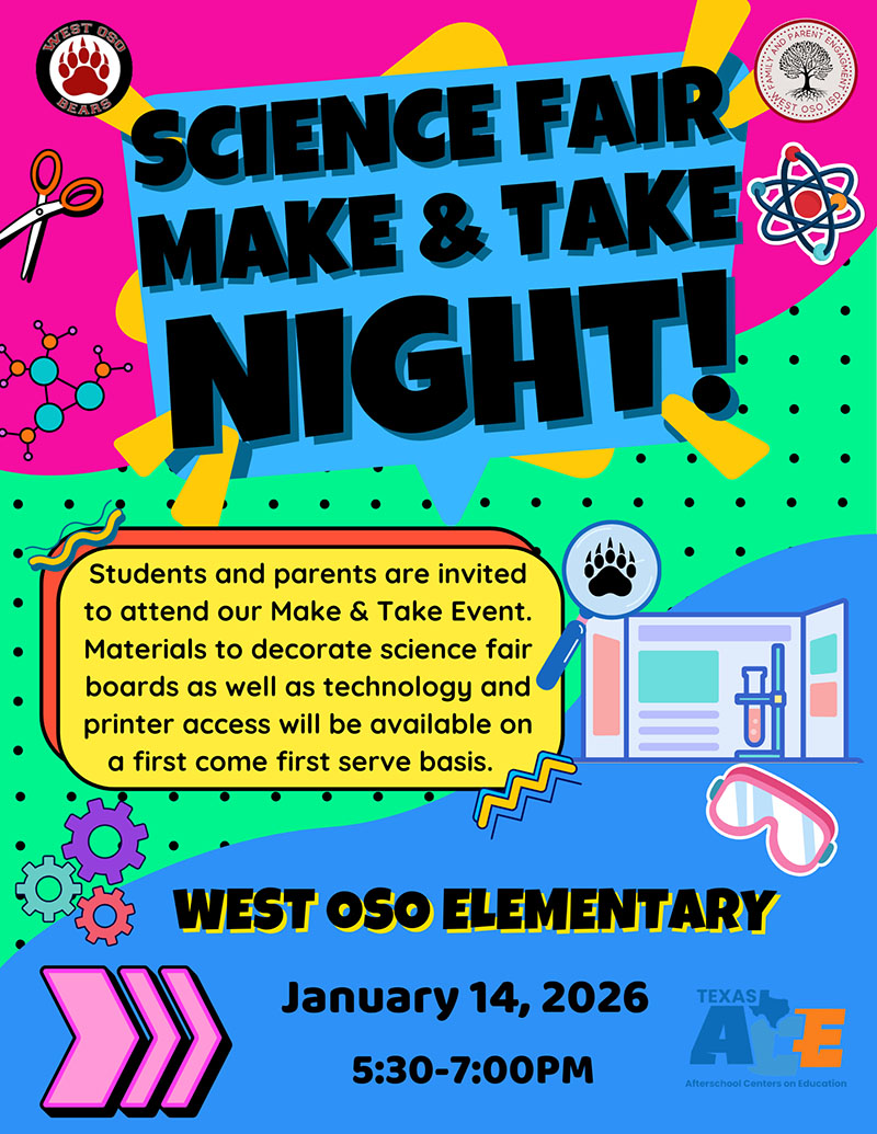 Science Fair Make & Take Night flyer