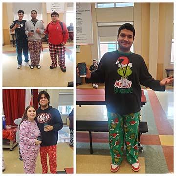 Teachers and students in PJs