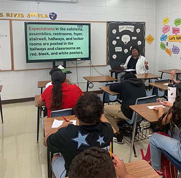 Students in class learning