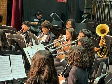 Band students practicing