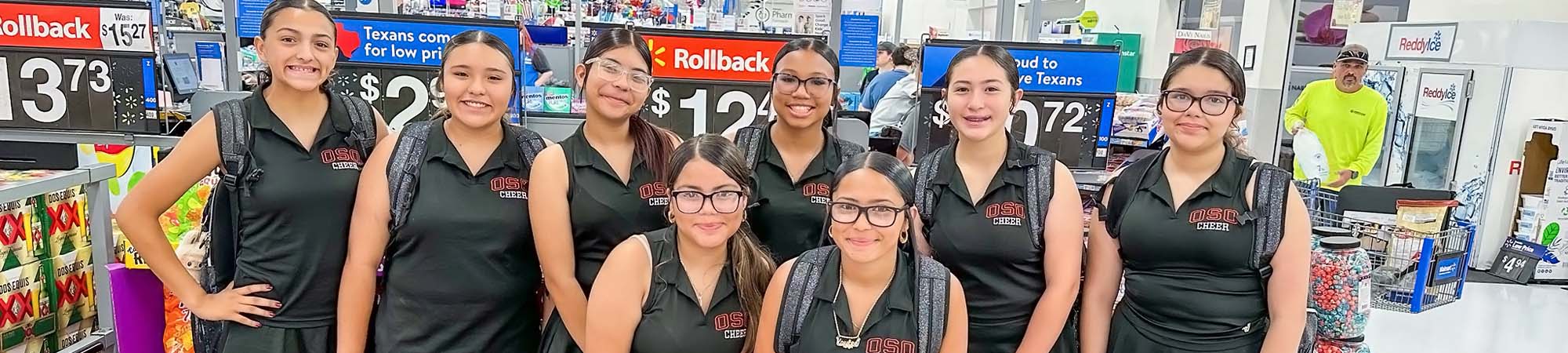 Cheerleaders at walmart