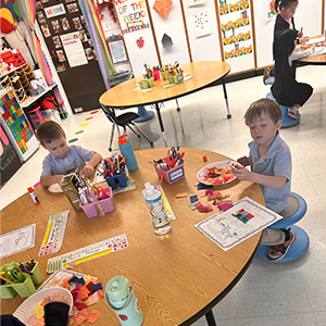 Students working on projects