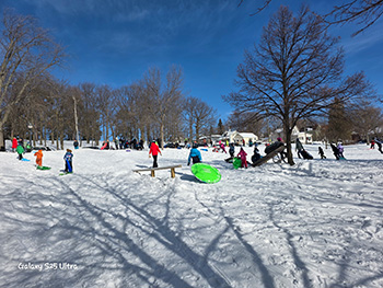 Kids playing in snow
