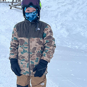 Student dressed for the cold