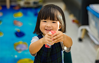 Student getting on a school bus