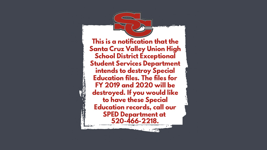 Destruction of SPED files notice