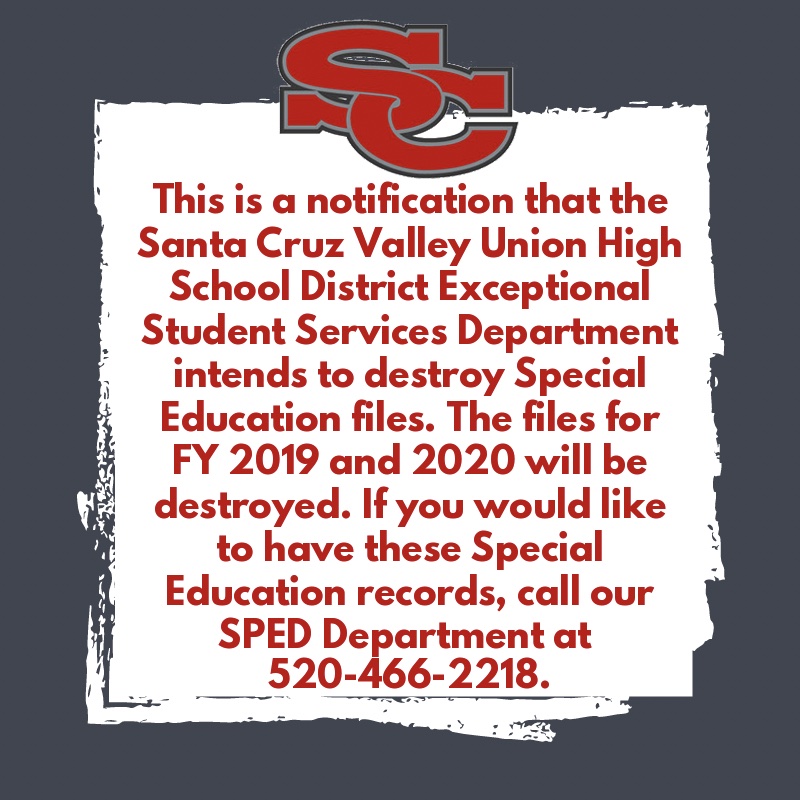 Destruction of SPED files notice