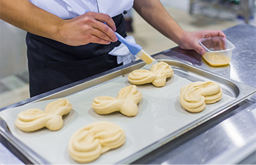 Culinary student preparing pastries