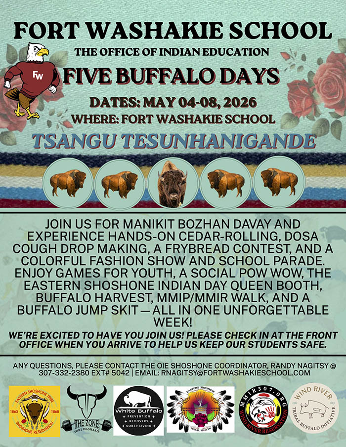 Fort Washakie School Five Buffalo Days flyer