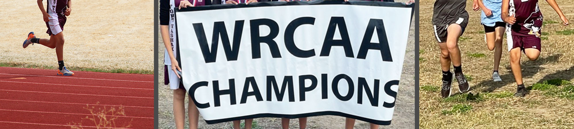 Photo collage of athletes and WRCAA Champions banner